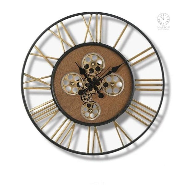 Horloge murale contemporaine avec effet d'engrenage