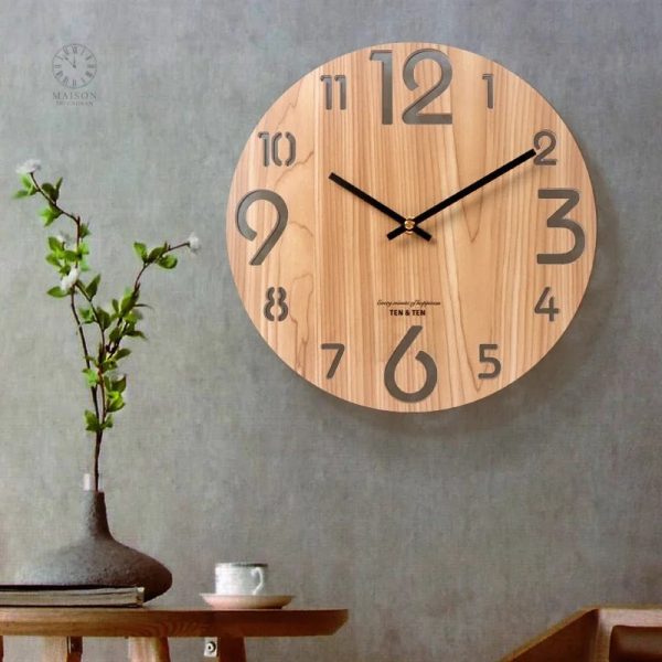 horloge-murale-bois-1 Horloge murale en bois au design naturel