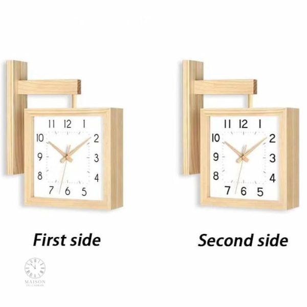 Horloge murale en bois minimaliste