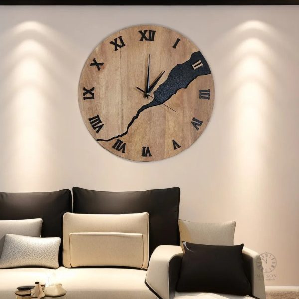 Horloge murale en bois rustique