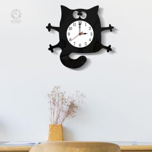 Horloge murale chat au design original et ludique