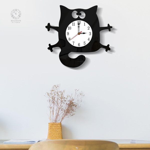 horloge-murale-chat-1 Horloge murale chat au design original et ludique