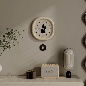 Horloge murale design chat moderne