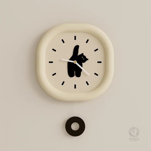 Horloge murale originale motif chat