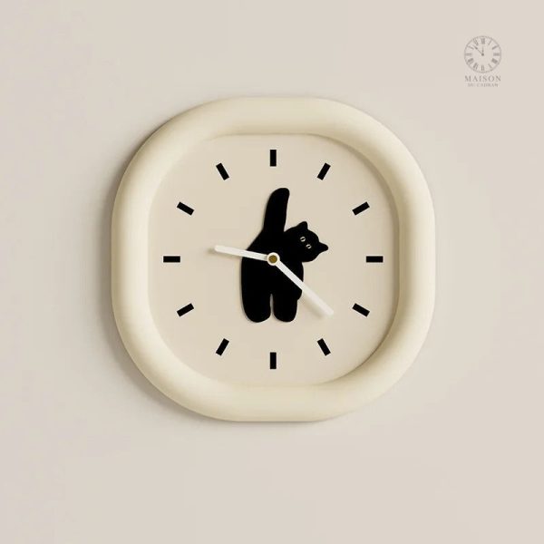 Horloge design avec illustration de chat