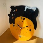 Horloge décorative en forme de chat noir