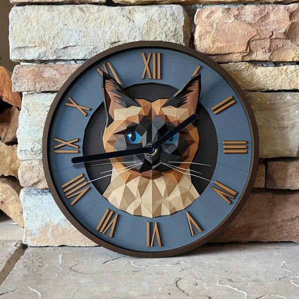 horloge-murale-chat-siamois-1 Horloge murale design Chat Siamois pour votre décoration intérieure