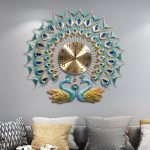 Horloge Murale Décorative Paon, design élégant pour la maison