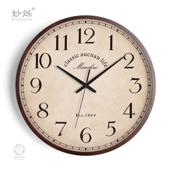 Horloge murale en bois pour décoration intérieure