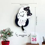 Horloge murale originale en forme de chat tendance