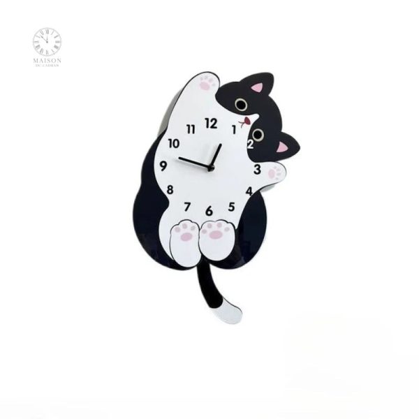 Horloge murale ludique pour les amoureux des chats