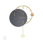 Horloge murale moderne en finition dorée brillante
