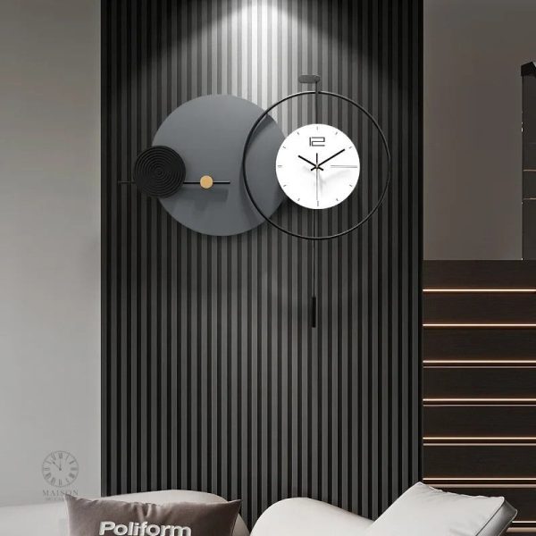 Horloge murale contemporaine aux formes géométriques