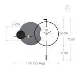Horloge murale unique avec éléments géométriques