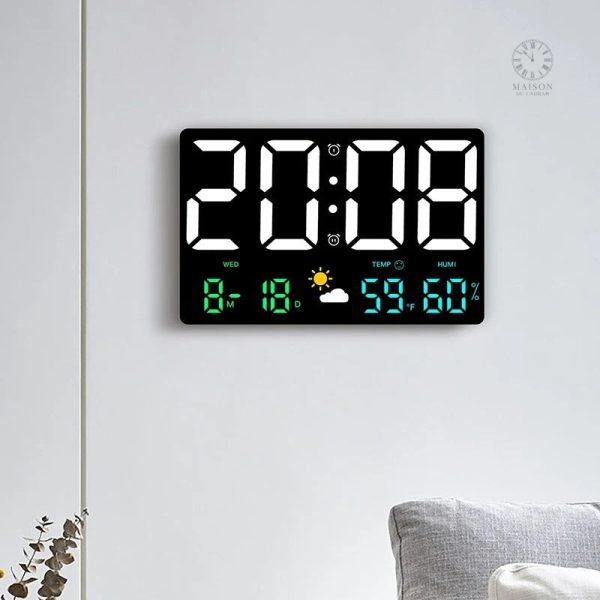 Horloge murale avec affichage numérique pour espace de travail