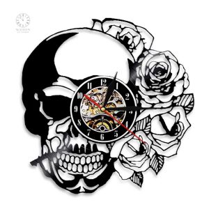 Horloge murale disque vinyle au design rétro