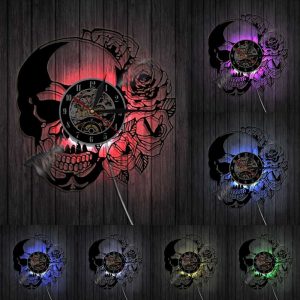 Horloge murale vinyle LED au design unique