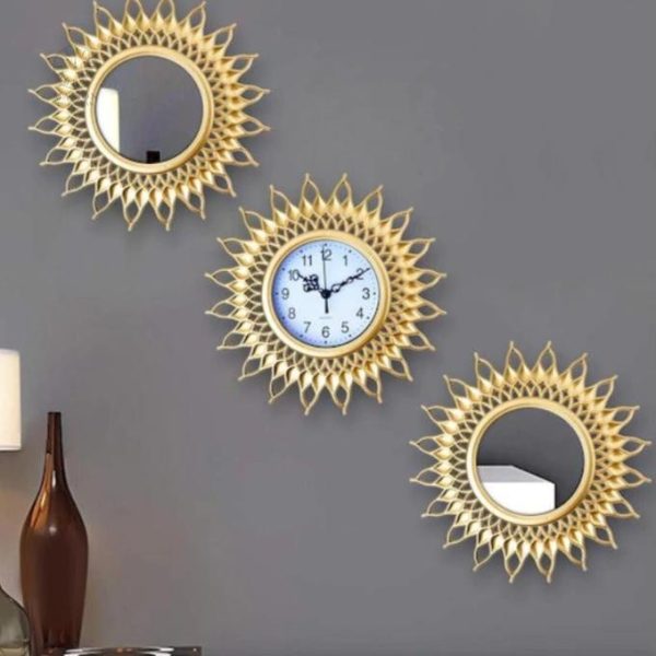 Horloge Murale Dorée Élégante pour Décoration Intérieure