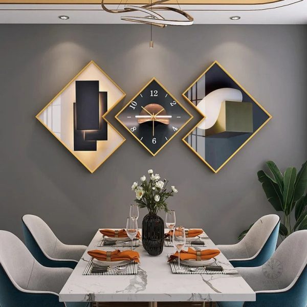Horloge décorative avec un éclat géométrique distinct