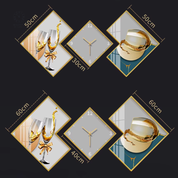 Horloge Murale Éclat Géométrique Design Luxe - vue 2