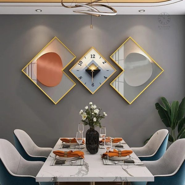 Horloge design géométrique élégante pour décoration murale