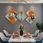 Horloge murale avec éclat, style géométrique unique