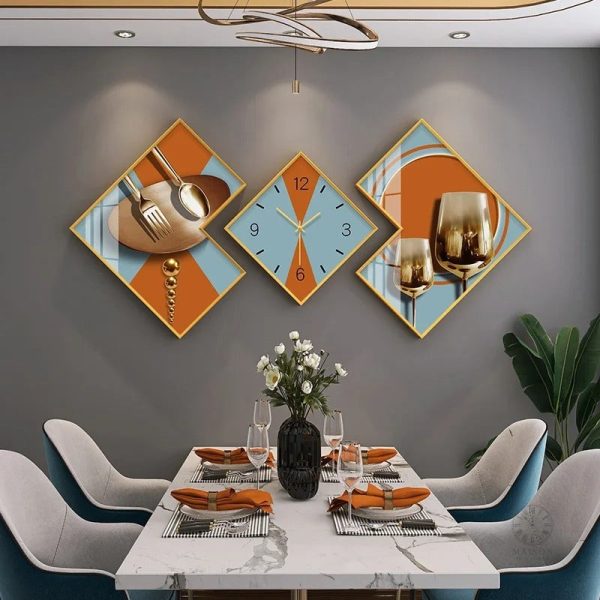 Horloge murale avec éclat, style géométrique unique