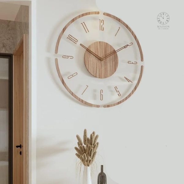 horloge-murale-en-bois-1 Horloge murale en bois au design élégant