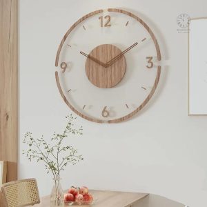 Horloge décorative en bois pour intérieur chaleureux