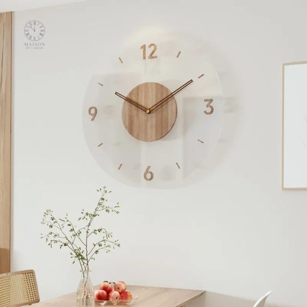 Horloge murale artisanale en bois naturel