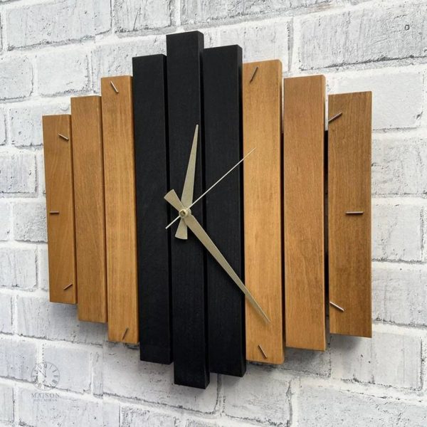 horloge-murale-en-bois-moderne-1 Horloge murale moderne en bois élégant