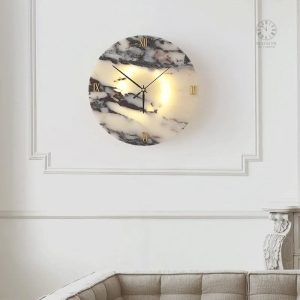 Horloge Murale Marbre Lumineuse Design Luxe