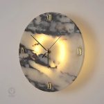 Horloge Murale Élégante en Marbre Lumineux