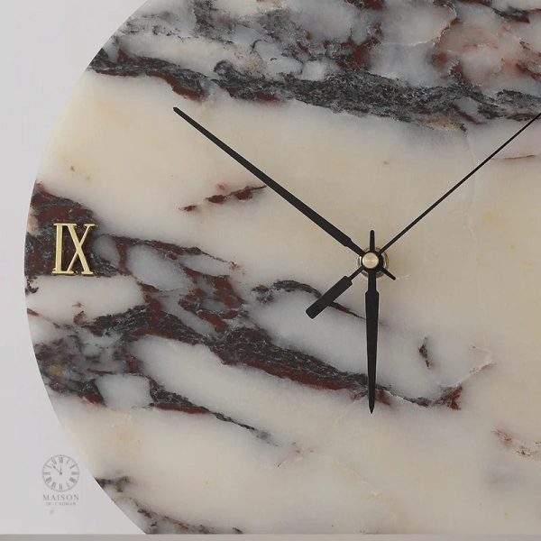 Horloge Murale Luxe avec Finition en Marbre