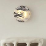 Horloge Murale Contemporaine en Marbre Brillant