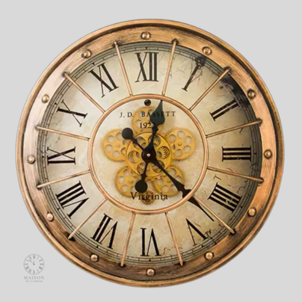 Horloge décorative à engrenages en mouvement