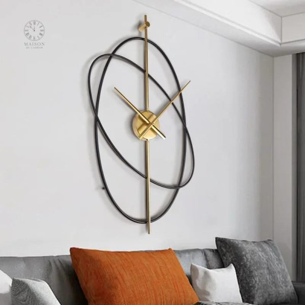 Horloge murale design en fer pour décoration intérieure