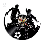 Horloge murale en vinyle thème football