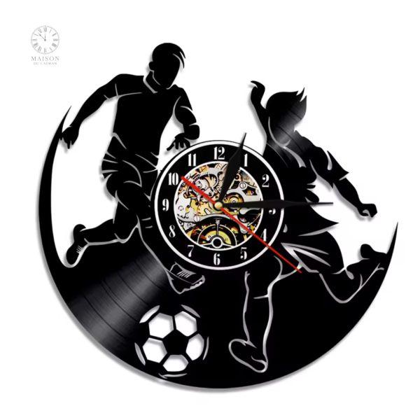 horloge-murale-football-1 Horloge murale en vinyle thème football