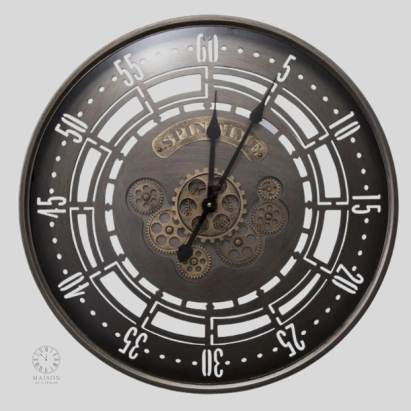 Horloge Murale Industrielle avec Engrenage