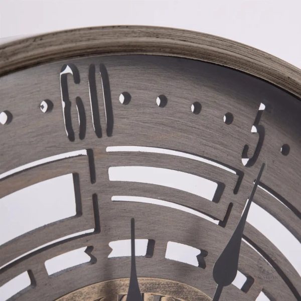 Horloge murale au style industriel avec engrenage décoratif