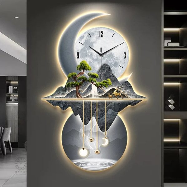 Horloge murale lumineuse avec style minimaliste