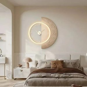 Horloge Murale Lune Lumineuse Design Luxe