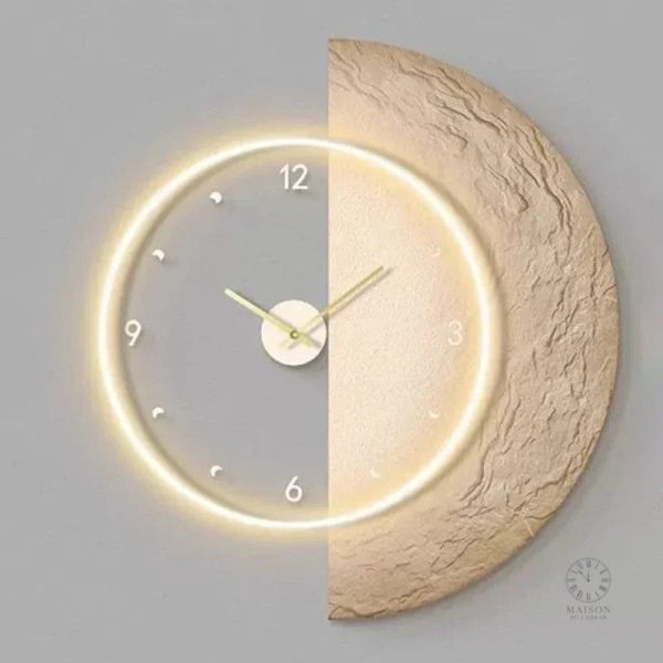 Horloge Murale Lune avec éclairage subtil