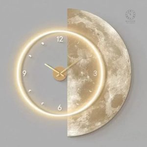 Horloge Design Luxe en forme de Lune