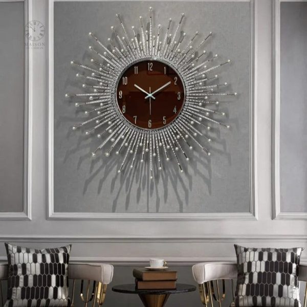 Horloge murale décorative de luxe pour salon