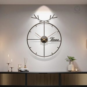 Horloge murale design métal, ambiance industrielle