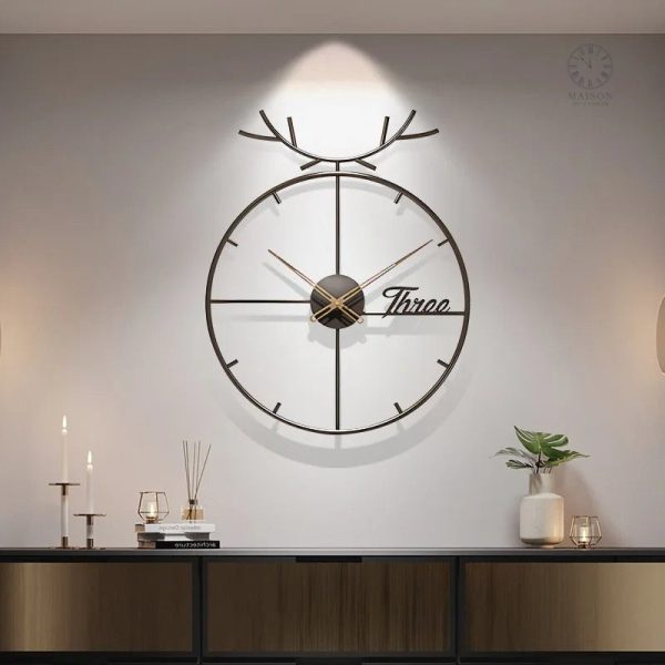 Horloge murale design métal, ambiance industrielle