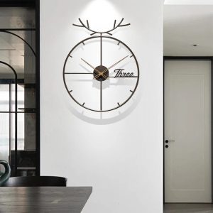 Horloge murale moderne, décor en métal industriel