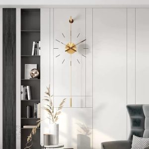 Horloge Murale Dorée au design minimaliste